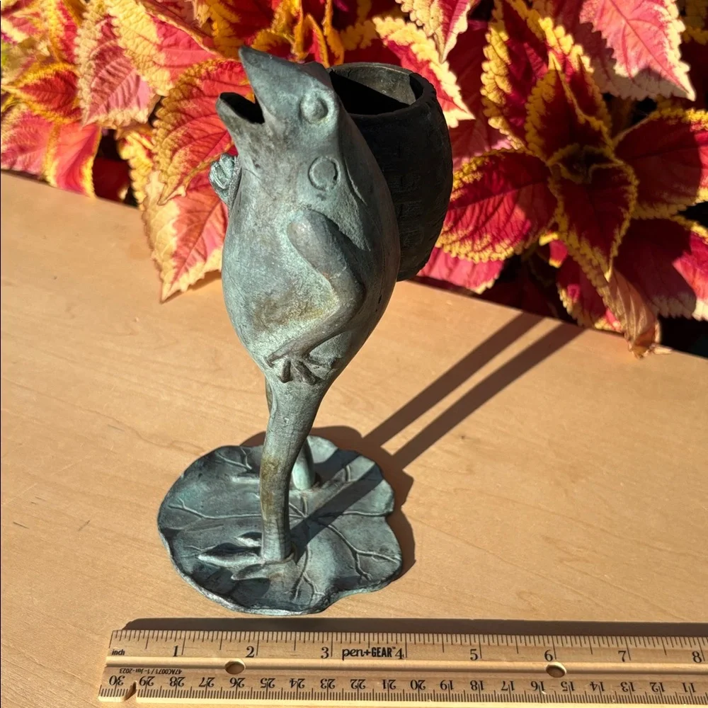 Vintage Japanese Bronze Frog Spill Holder